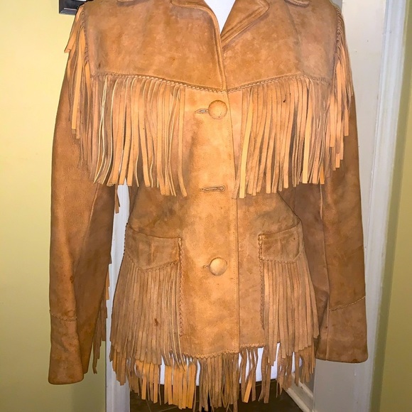 💝SOLD💝🍒Vintage @ThriftNTell fringe suede jacket🍒 - Picture 6 of 13